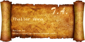 Thaller Anna névjegykártya
